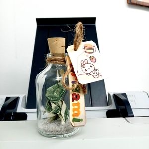 Origami bunny in the bottle